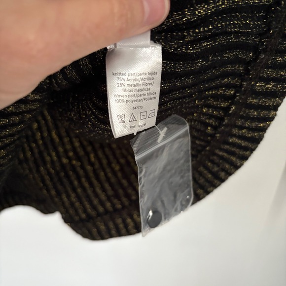 Venus Black Gold Metallic Mesh Ruffle Off Shoulder Long Sleeve Dress XL New Year - Picture 14 of 16